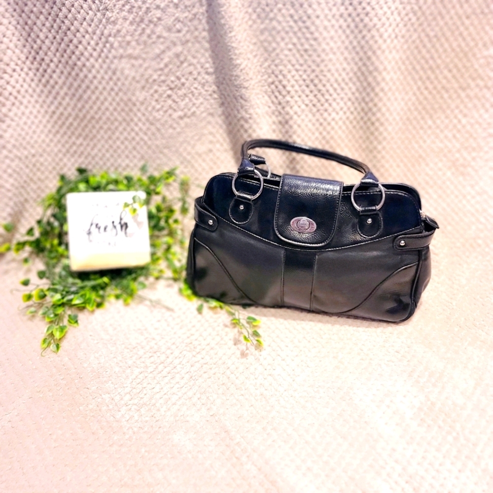 Medium sized black handbag
